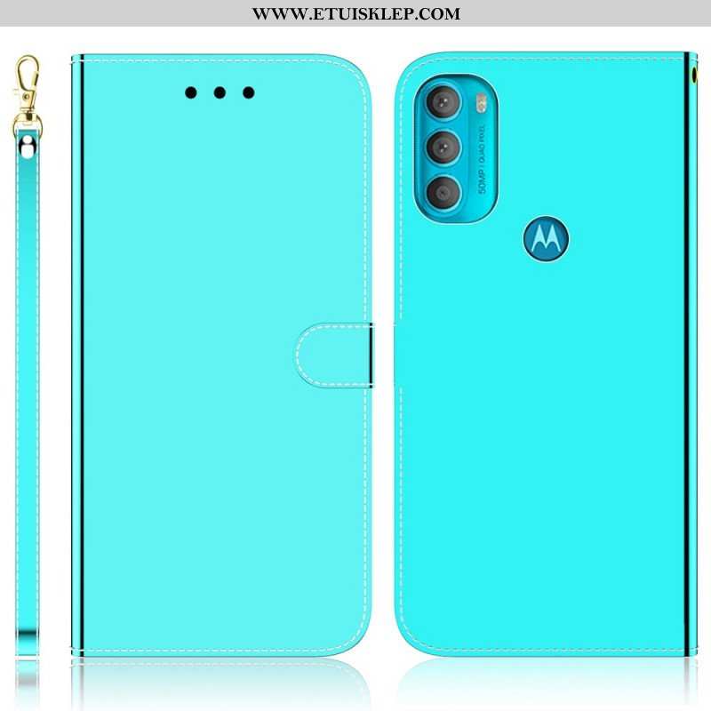 Etui Folio do Moto G71 5G Osłona Lusterka Ze Sztucznej Skóry